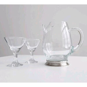 Vintage Watson U-15 Martini Pitcher Sterling Silver Base w/ 2 Martini Glasses